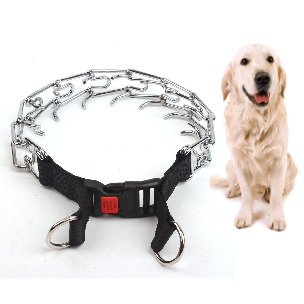 Dog Training Chain Collar Adjustable Prong Pinch