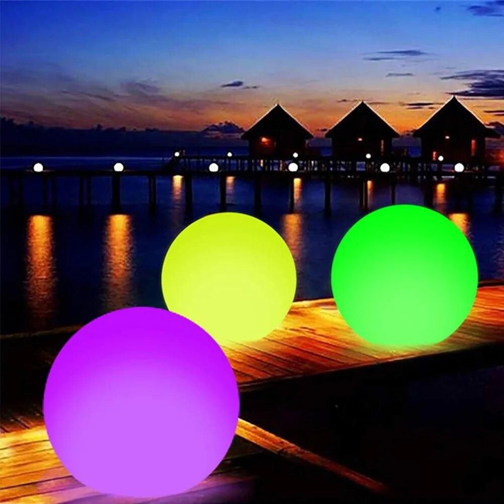 Funny Inflatable Luminous Ball Glowing Ball PVC Remote Control LED Ball Decorative Beach Ball for Outdoor Swimming Pool Outside