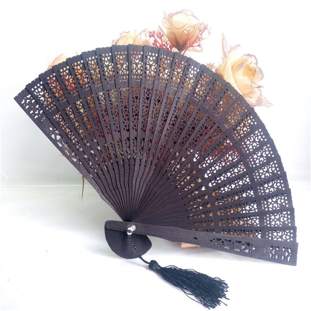 Fan Carved Summer Bamboo Bamboo Style Wooden 25# 2020 Chinese Fans Folding Hand 1pcs Party Fan Pocket Wedding New Favor