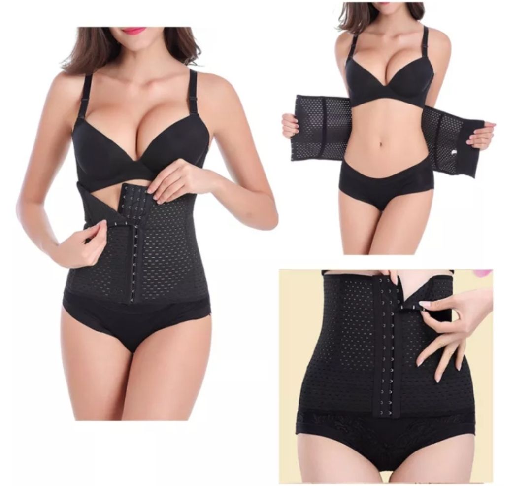 Women Corset Belly Shaper Tummy Girdle Waist Trainer Belt Medium Black