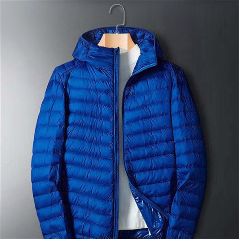 Down Jacket Men Warm Coats 2022 Winter Stand-up Collar Outerwear Solid Color