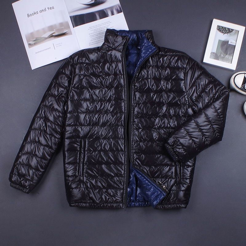 2021 New Men Autumn Winter Down Duck Jacket Casual Stand Collar Ultra Light