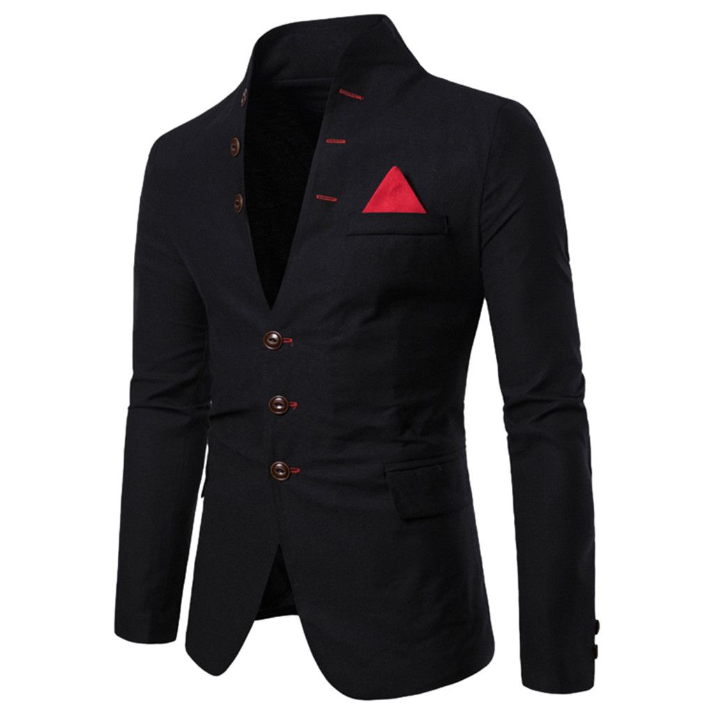 Men Formal Dress Jacket Casual Slim Fit Stylish Suit Coat