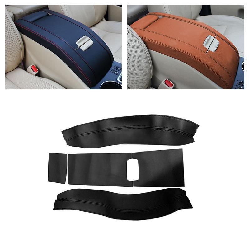 Soft Leather Center Armrest Cover For Toyota Highlander 2015 2016 2017 2018 5pcs/set Car Center Armrest Box Skin Cover Trim