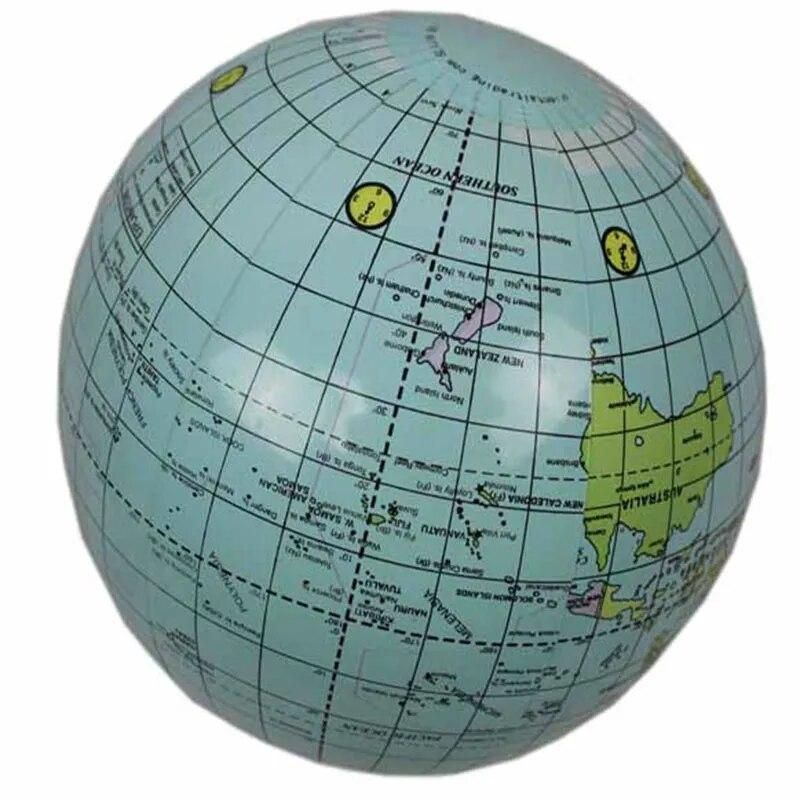 Inflatable Earth Beach Ball World Map Early Educational Teaching Tool Inflated Toy Ball Kids Learning Playing Fun TD0065