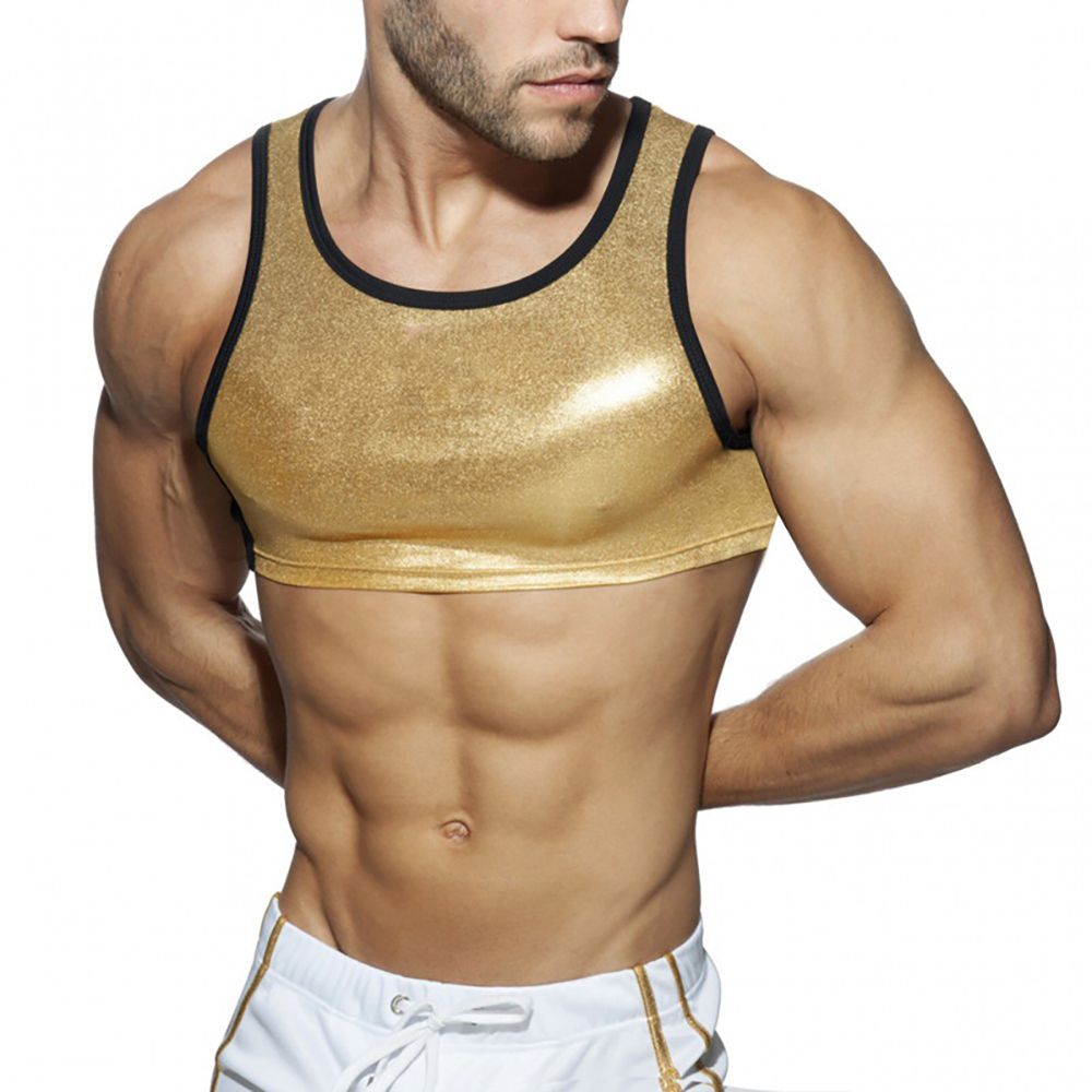 European American Fashion Solid Color Faux Leather Men's Boxer Swim Shorts Low