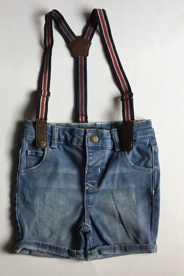 Baby Boys' Suspender Denim Short