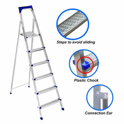 6 Step Anti-skid Steel Ladder
