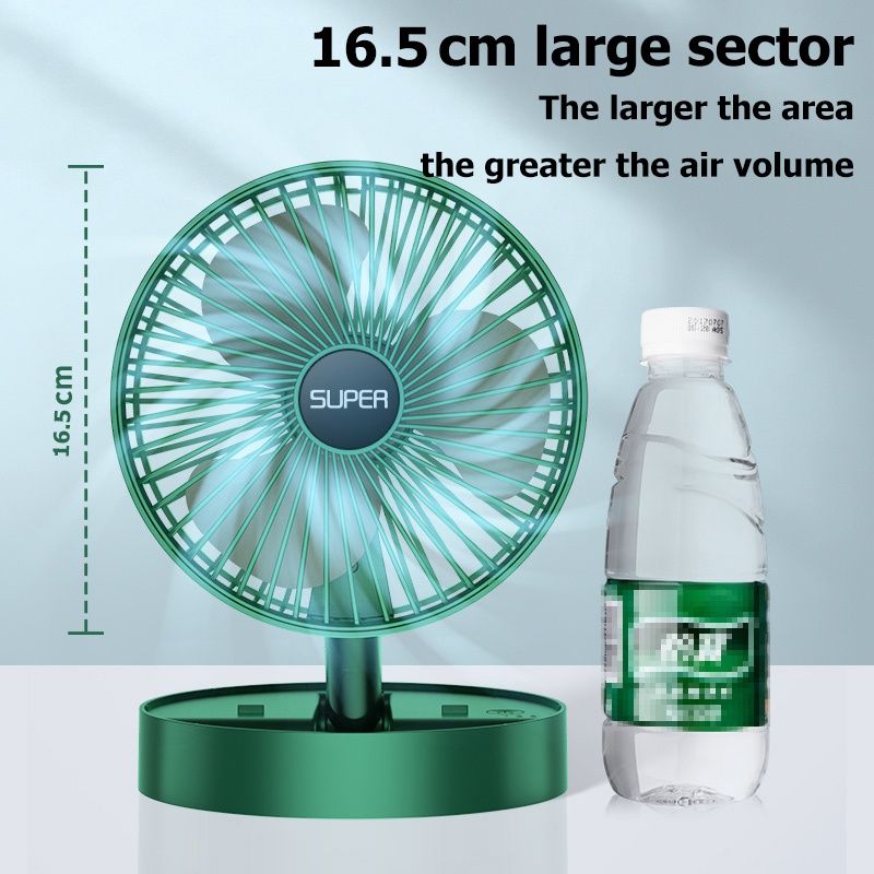 Desk Small Folding Mini Fan Rechargeable 3-speed Portable