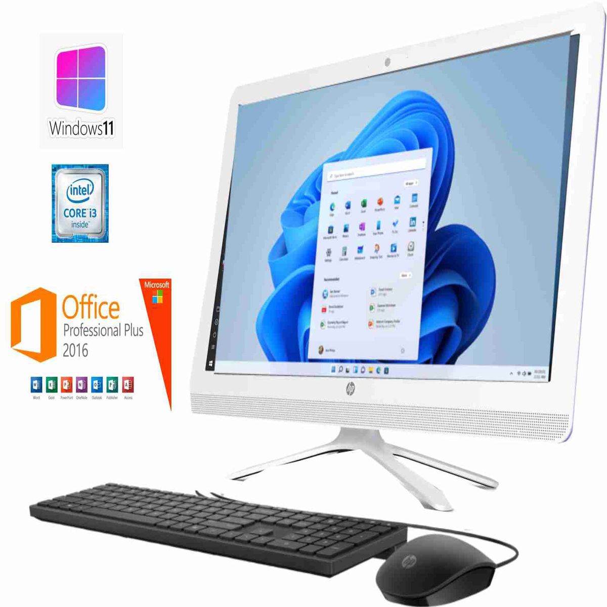 200G4 AiO Dual Core Win 11pro 8GB/1TB PC HDD 21.5' Win11 Pro & MS Office 2016 Suite