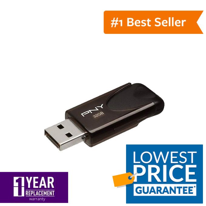 USB 2.0 32GB Flash Drive - Attache 4 - Black