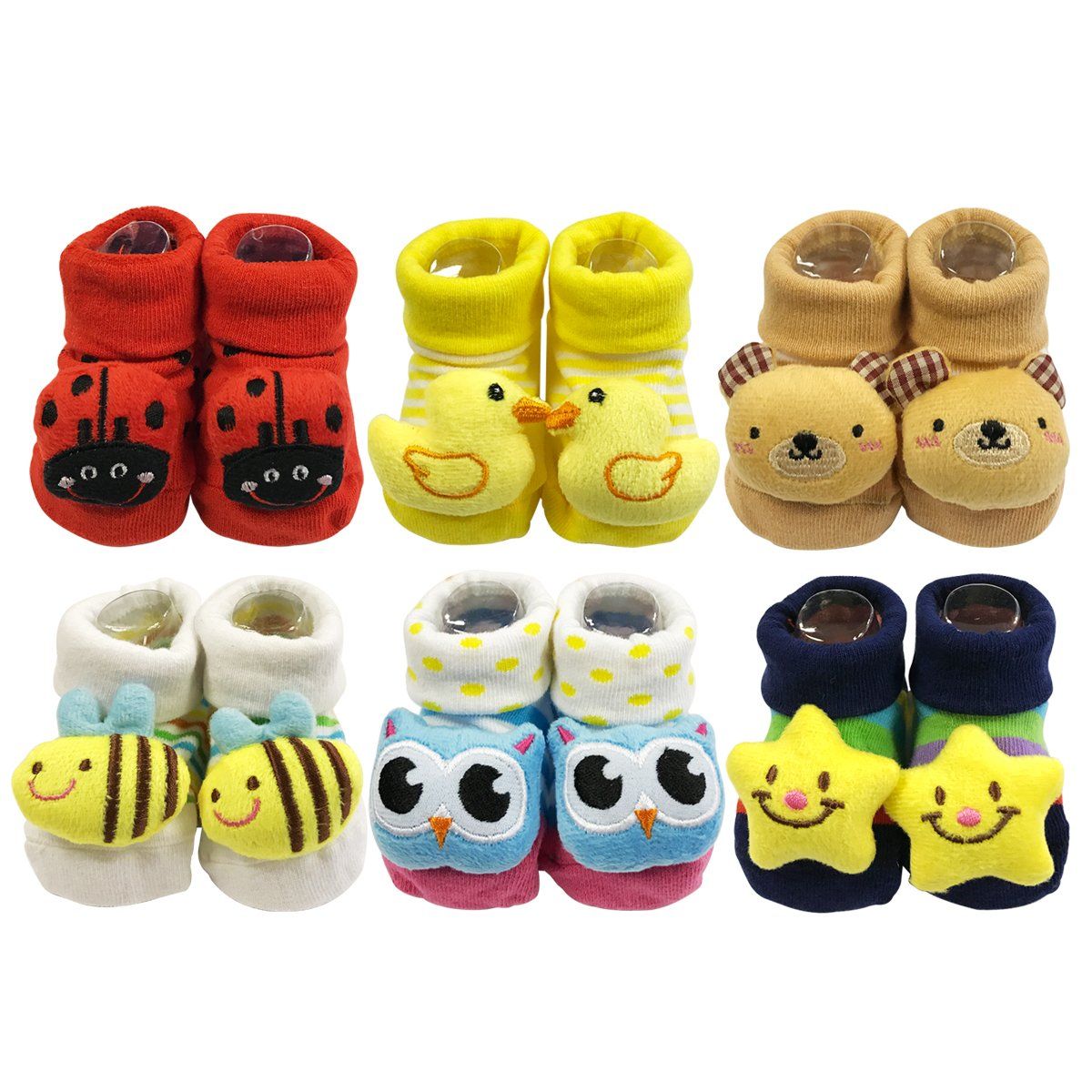 6 Pairs Baby Booties Shoe Socks