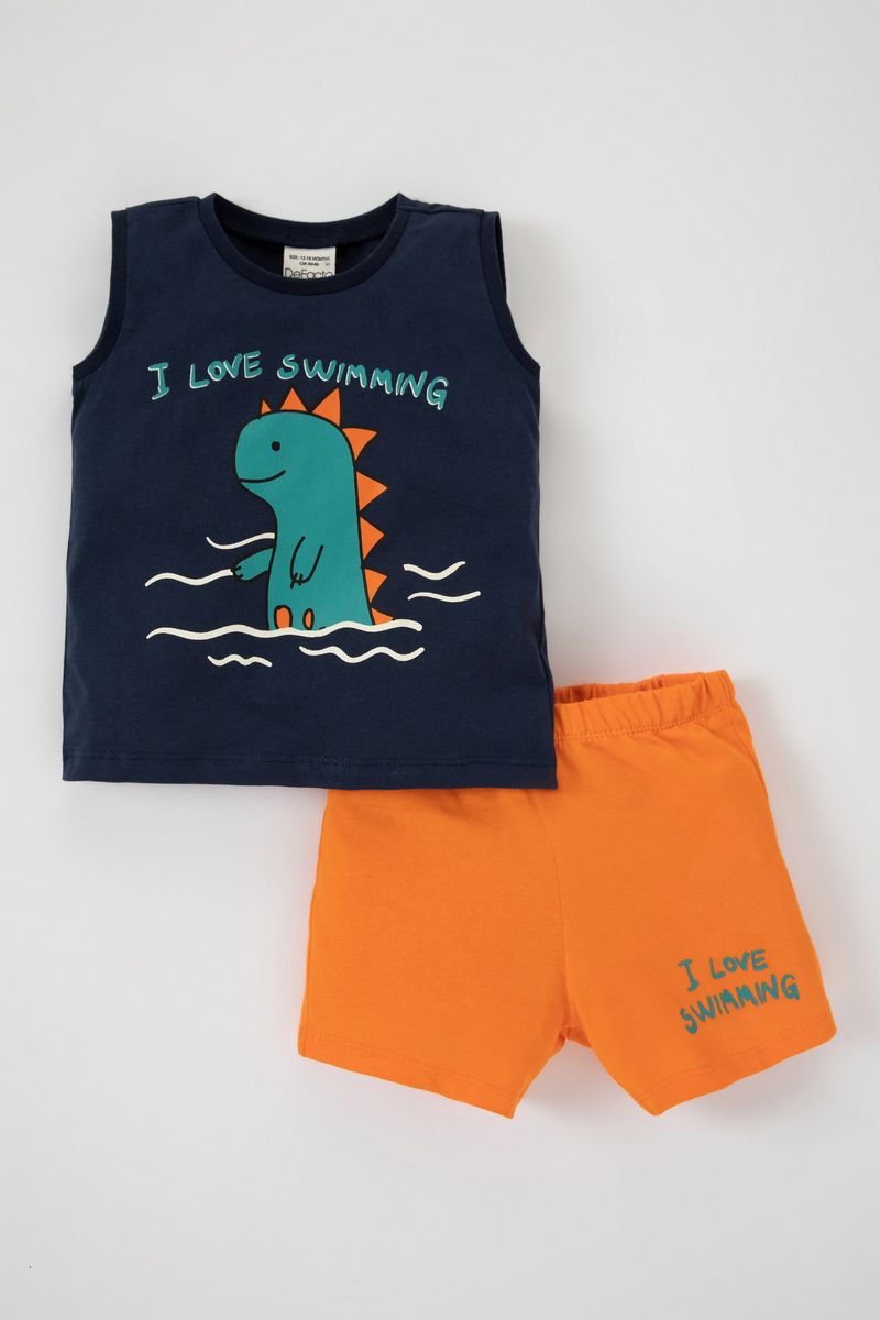 2 Piece BabyBoy Casual Regular Fit Knitted Set - Indigo