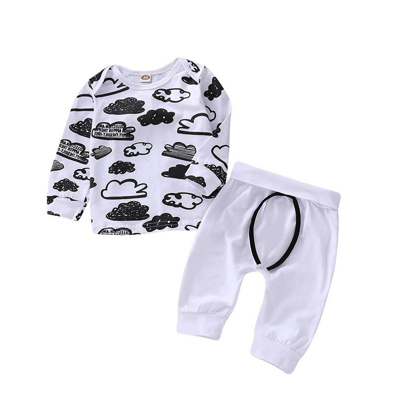 Baby Boys Lovely Clouds Design Long Sleeves Clothes Set