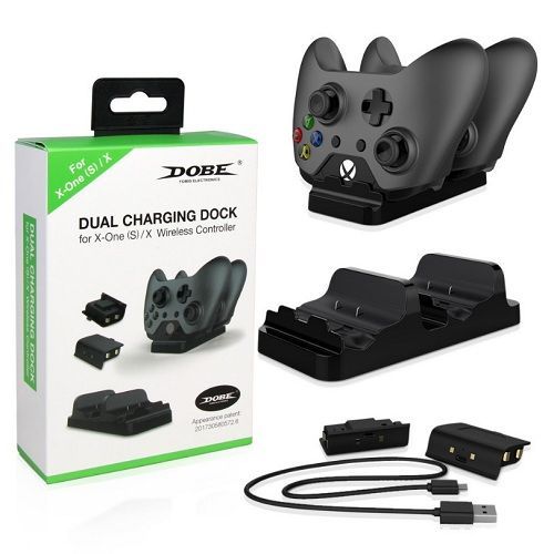 Xbox One Dual Fast Charger+2 Rechargeable Batteries For Pad