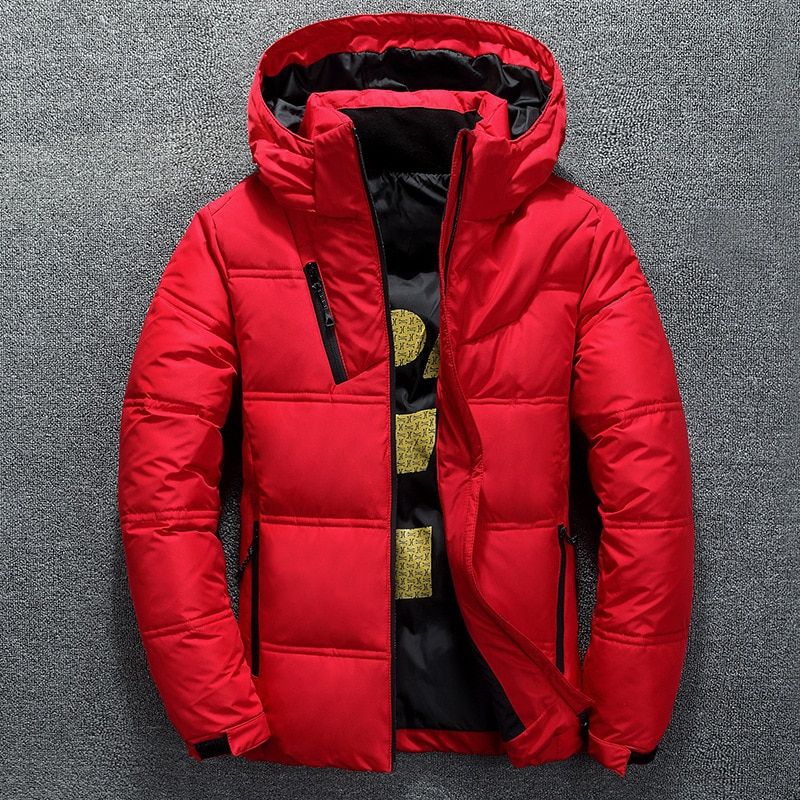 Winter Warm Men Jacket Coat Casual Autumn Stand Collar Puffer Thick Hat  Duck