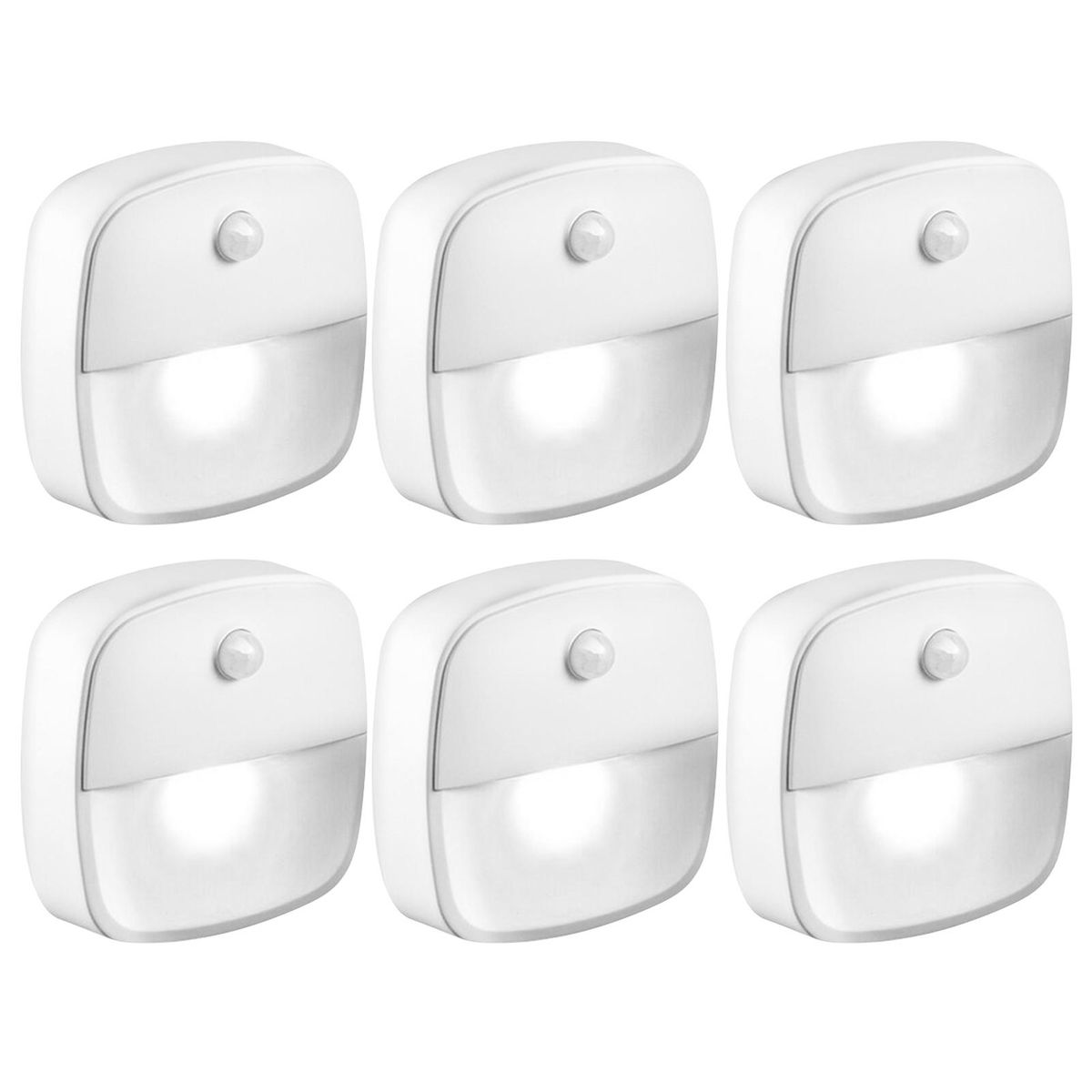 6PCS Motion Sensor LED Night Light Decoration Closet Cabinet Lamp Battery Operated Light for Kitchen Closet Counter Wall