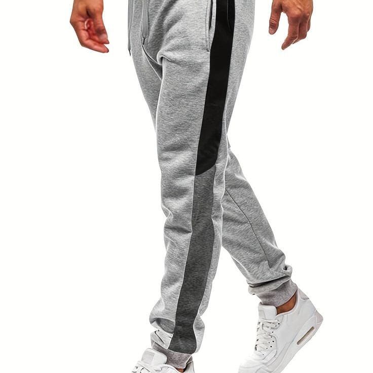 One Piece Of Men's Sport Tracksuit Pant Front And Side View