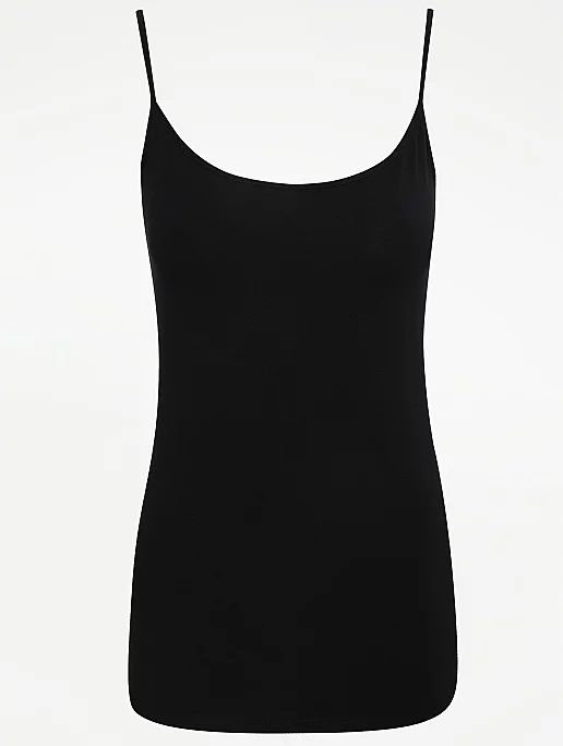 The Fitted Basic Cami Top- Black