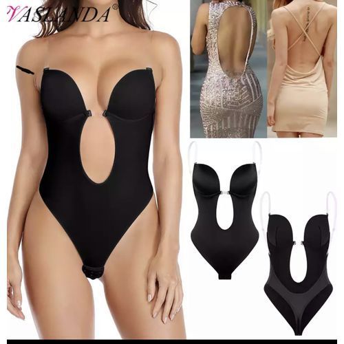 Full Body Shaper Tummy Control Waist Deep V Convertible Bra Backless Invisible Push Up Bodysuit