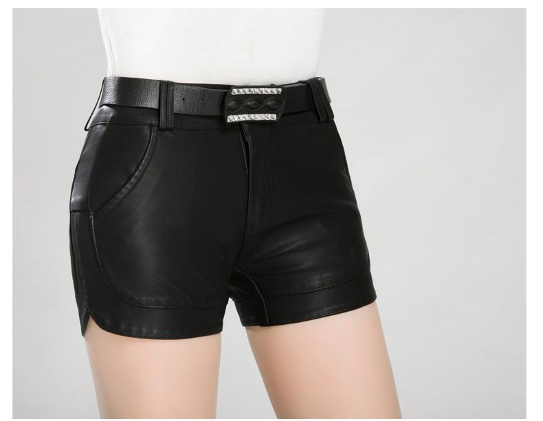2017 New Arrival Women's Spring Fashion Pu Leather Shorts