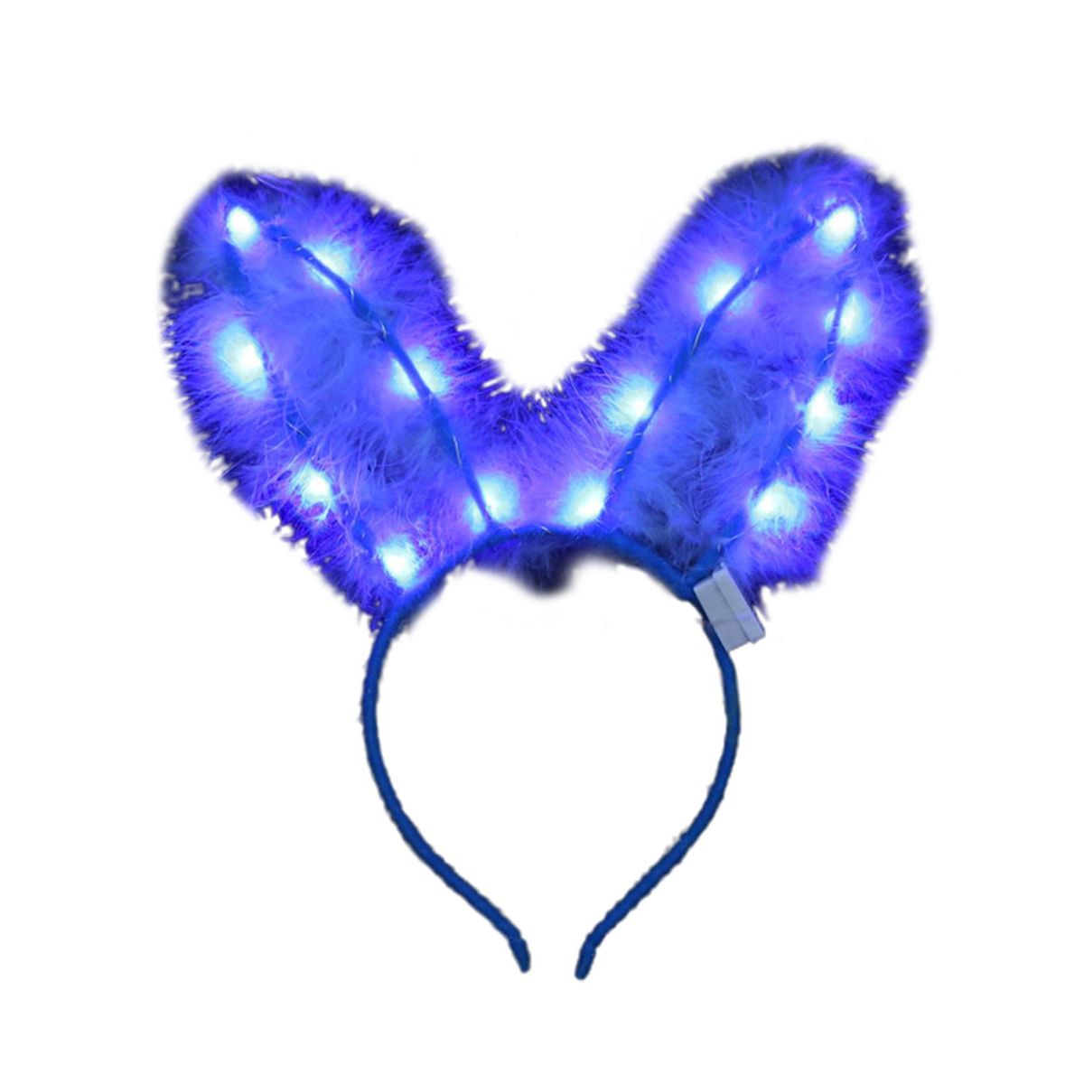 Glowing Headgear Feather Rabbit Ear Glowing Bunny Headband Blue