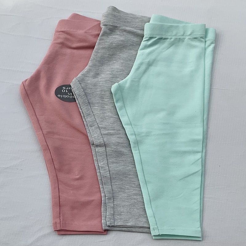 3 PCS Girls Plain Coloured Leggings