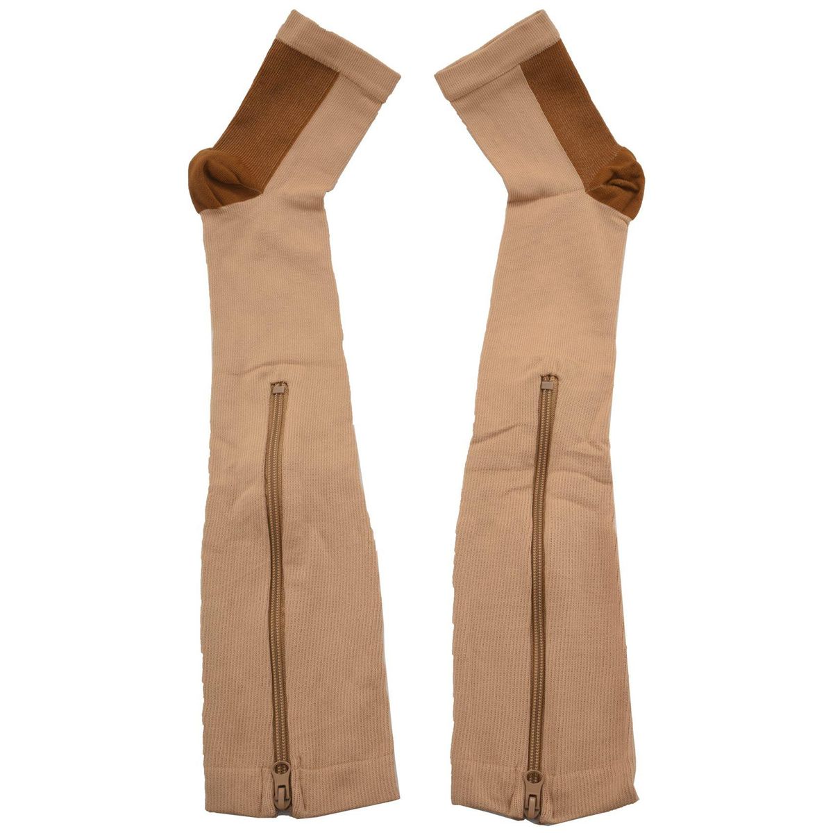 Compression Stockings Nylon Zipper Compression Sock Leg Knee Support Open Toe Preventing Varicose Veins Stretch SocksColorXXL
