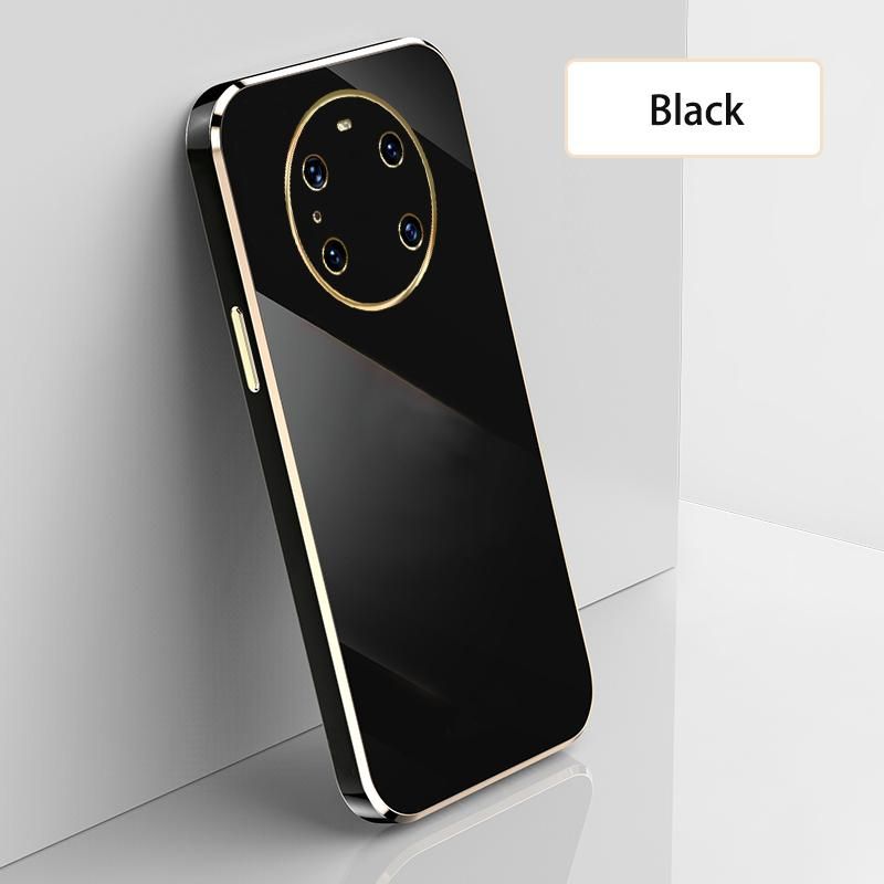 Ultra Thin Plating Phone Case for Huawei Mate 40 Pro 4G 5G Mate 40E Pro Lens Protection soft Phone Back Cover-Black