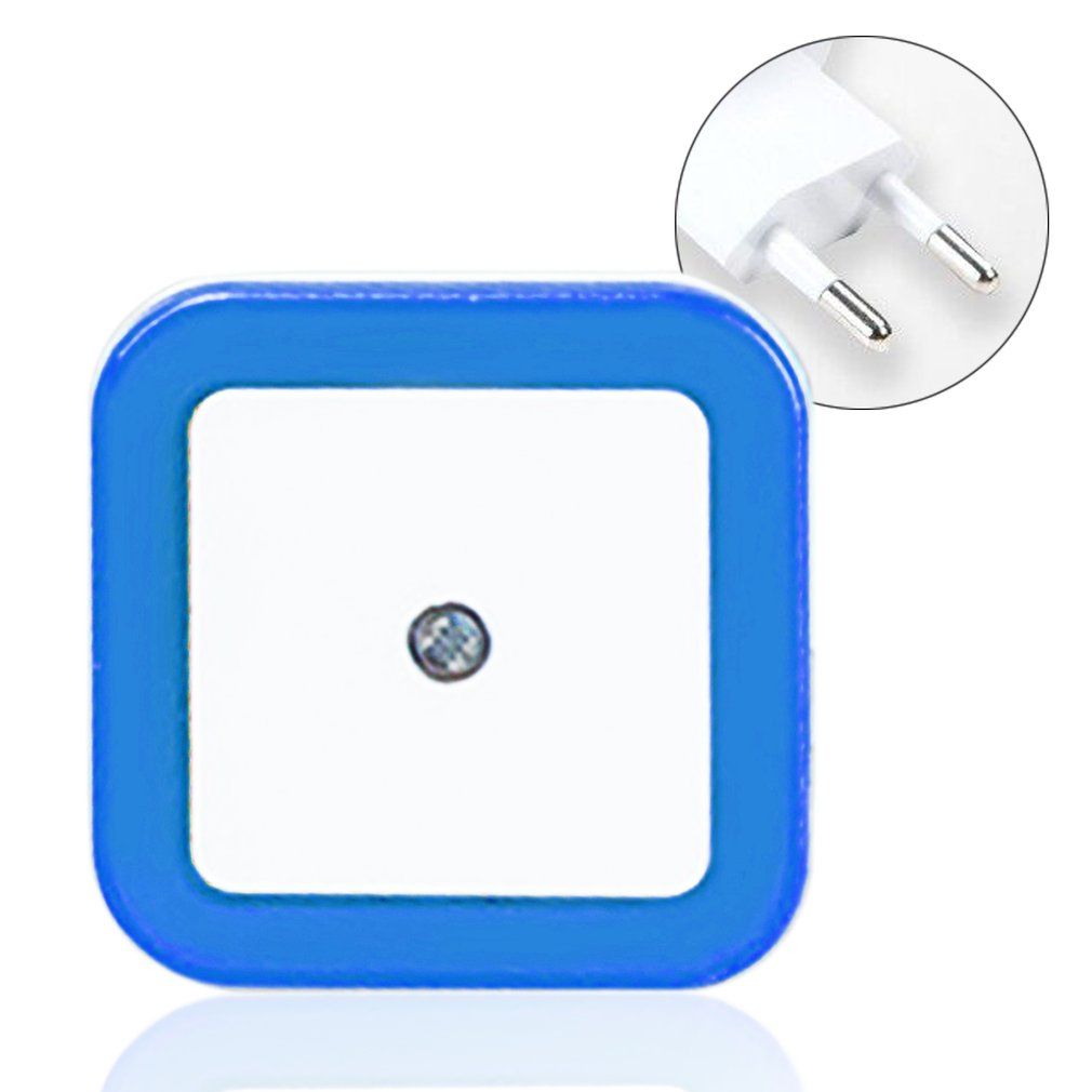 Intelligent LED Induction Lamp Square Shape Wall Light Nightlight Bedroom-blue-EU Plug