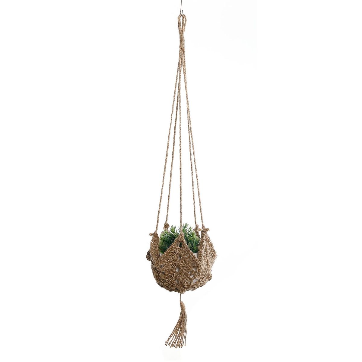 Plant Hanger Basket Hanging Plant Holder Net Bag Decor Khaki