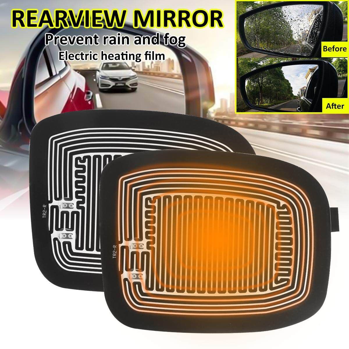 Glass Heating Demister Pads Car Side Mirror Heater Defogger Custom W/ Switch