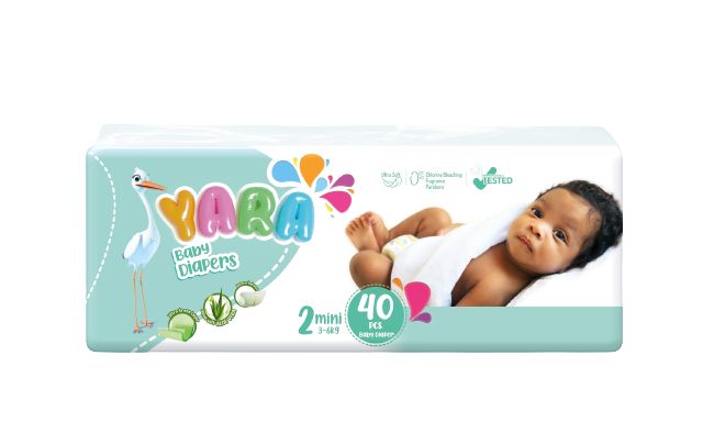 Baby Diaper Size 2 Mini 3-6 Kg, Twin Pack (40 Pcs)