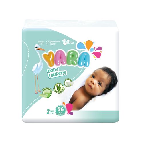 Baby Diaper Size 2 Mini 3-6 Kg, Jumbo Pack (96 Pcs)