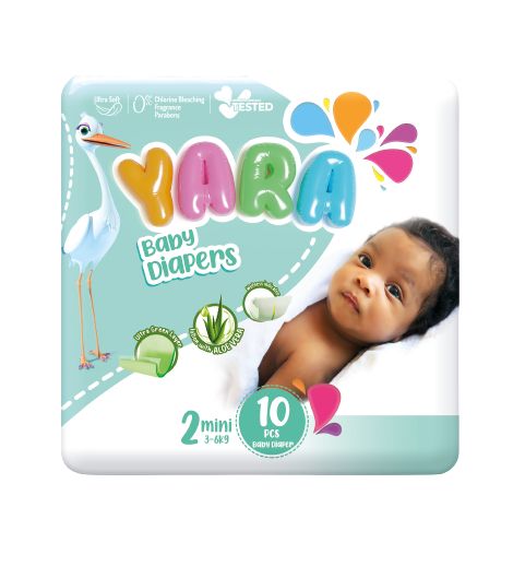 Baby Diaper Size 2 Mini 3-6 Kg, Small Pack (10 Pcs)