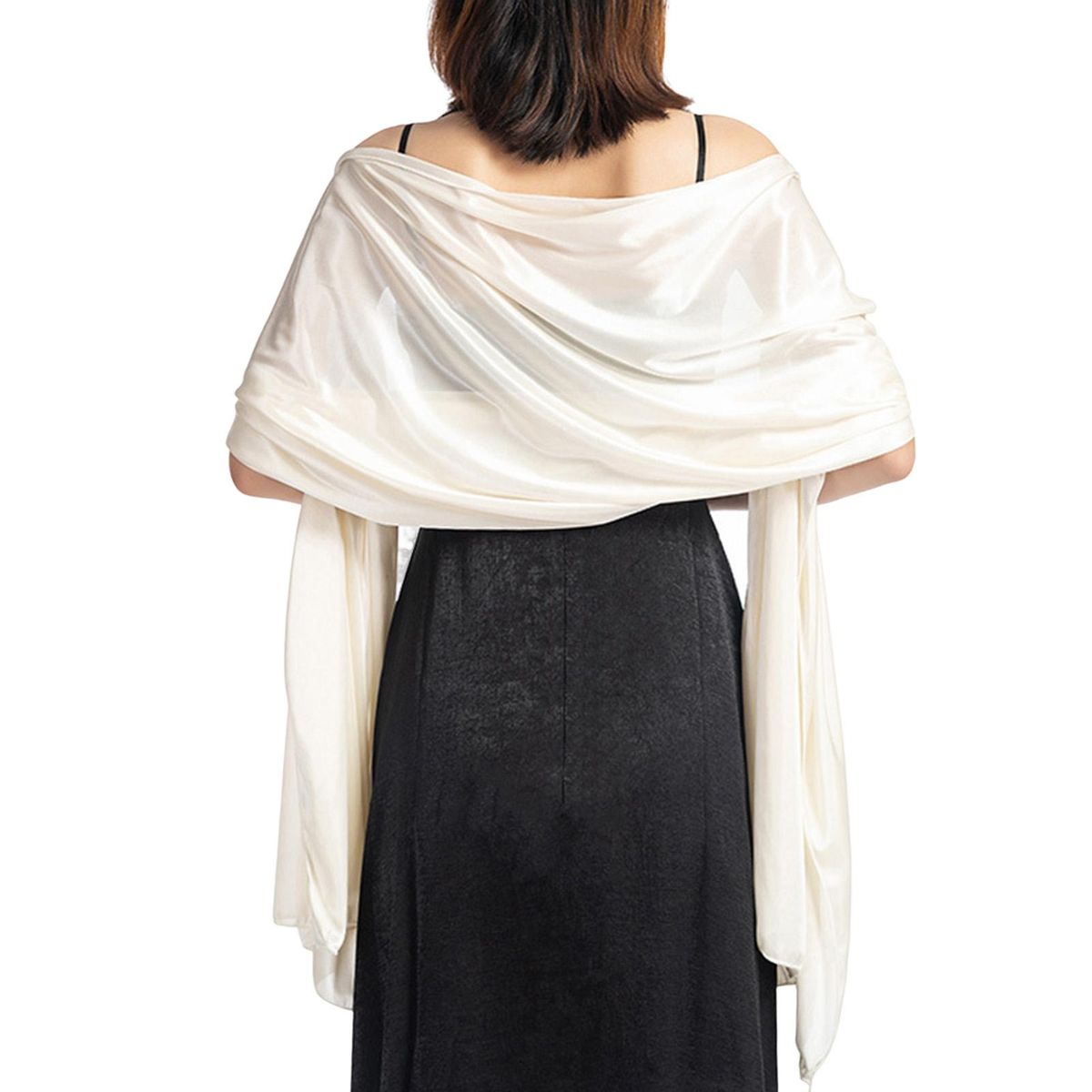 Bridesmaid Wrap Solid Color Smooth Ladies Pure Color-Beige
