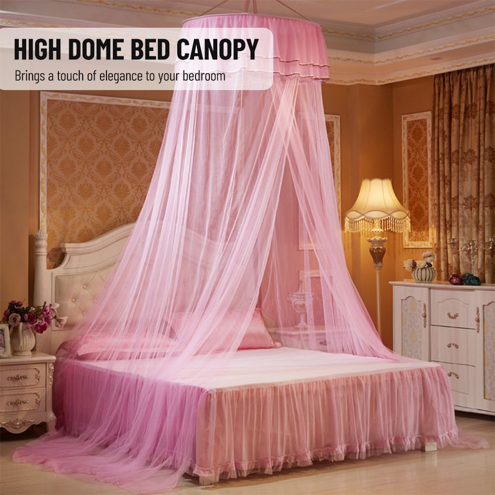 【Universal】Mosquito Net Dome Single Entrance Fine Mesh Pink