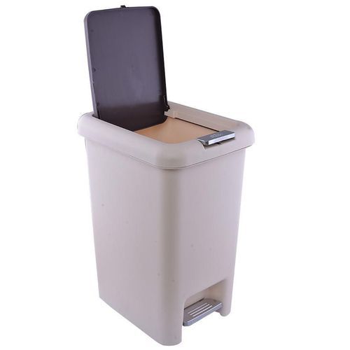 10Litres Stylish Plastic Pedal Bin- Cream