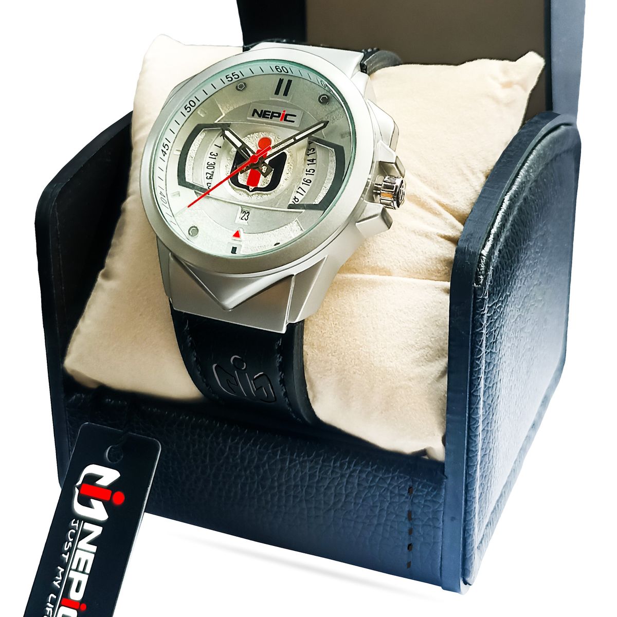 Modern Luxury Black Leather Wrist Watch For Men By NelPicter