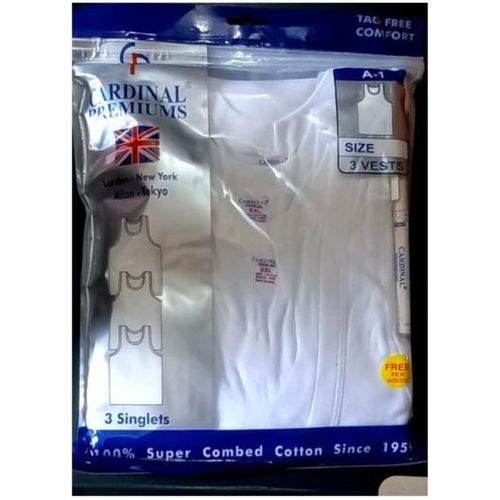 Cardinal Men's Singlet -3IN1 Set- White