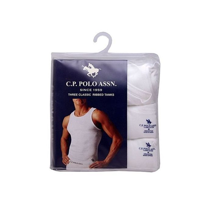 (2 Packs) 3-in-1 Singlets Mens Underwear -White