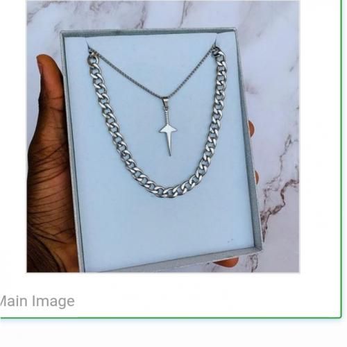 Very Sophisticated Quality Solid  Cuban Link Choker + Original Steel Pendant