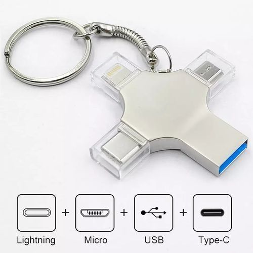 64GB Ultra OTG Micro USB Type-c Lightning 4in1 Flash Drive