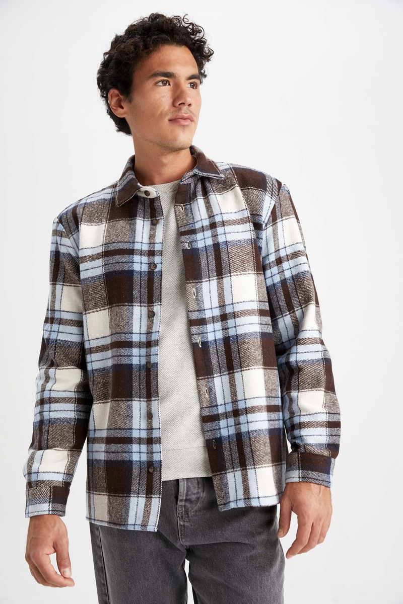 Man Regular Fit Woven Long Sleeve Shirt - Multicolour