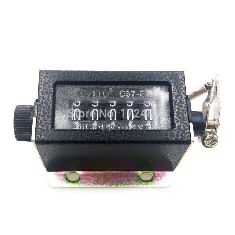 D67-F 5 Digit Counters Black Casing Mechanical Pull Stroke
