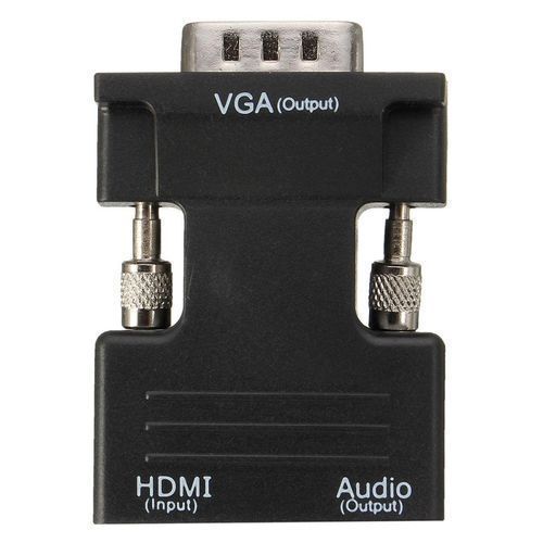 VGA Male TO HDMI Female Converter With Audio Adapter Support 1080P Signal Output Black