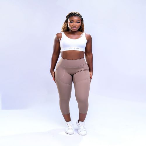 Nola Leggings With Side Pockets - Brown