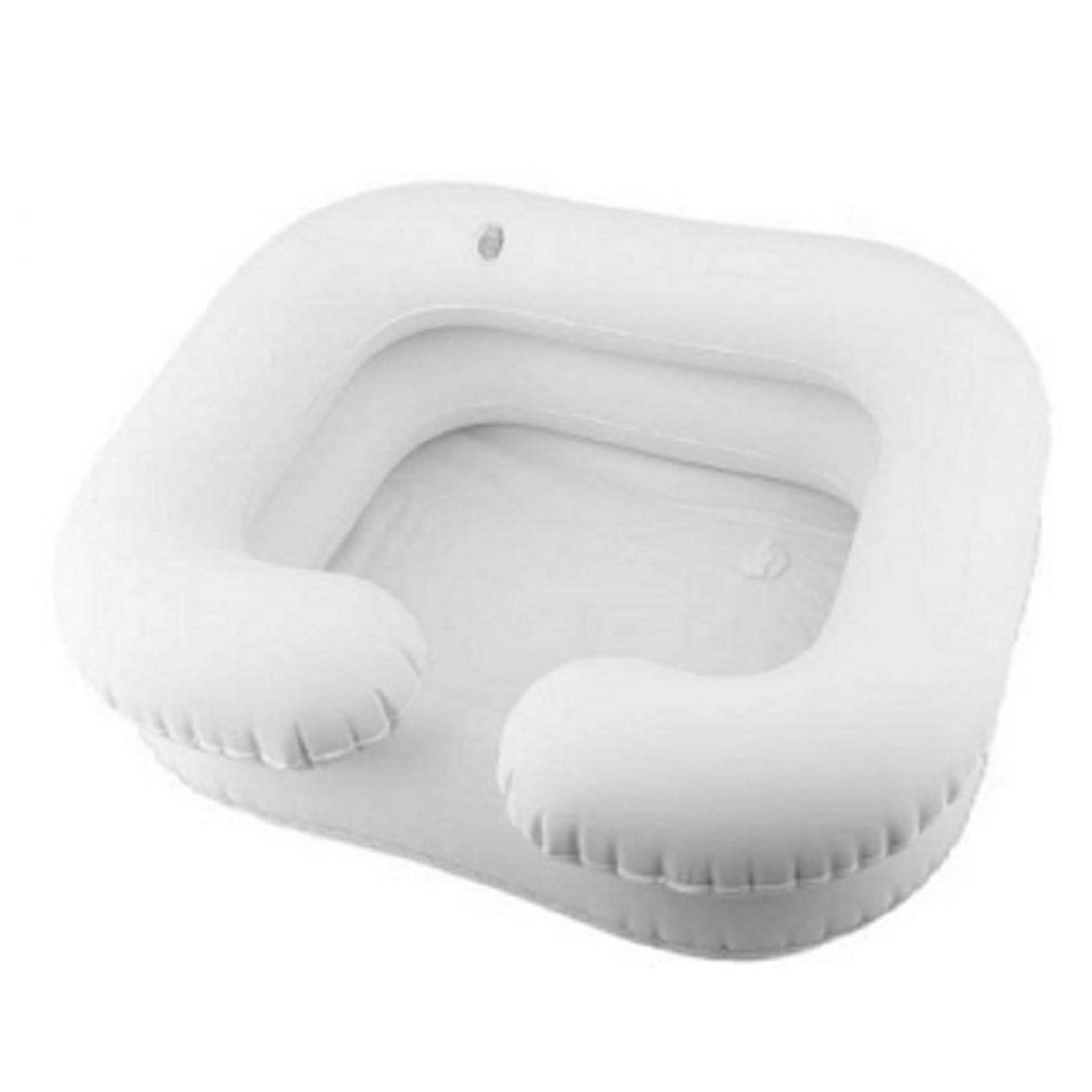Portable Inflatable Rinse Basin For Washing Hair In Bed Elderly Care PVC-white
