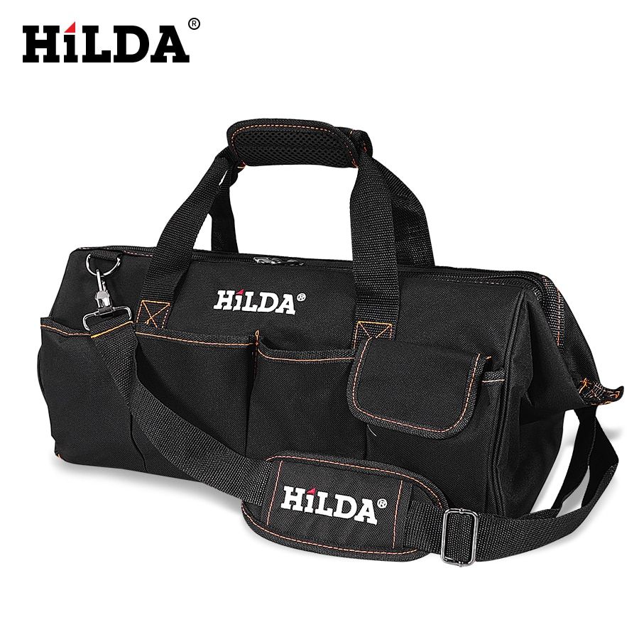HILDA Tool Bags Waterproof Men Canvas Tool Bag  Electrician Bag Hardware Large Capacity Bag Travel Bags Size 12 14 16 18 Inch