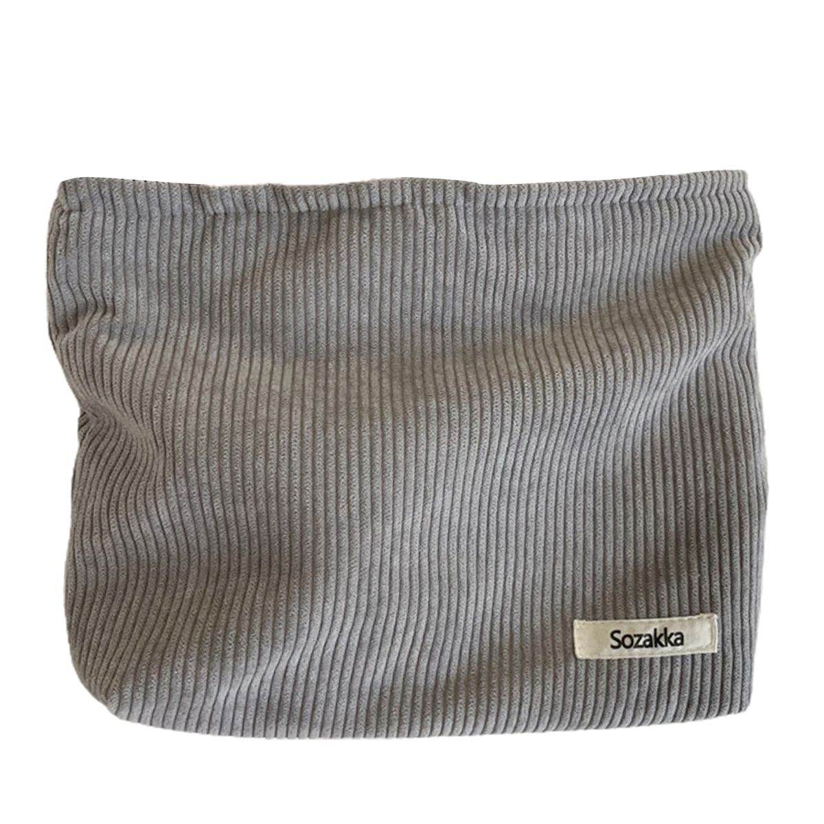 Coin Purse Women Portable Corduroy Makeup Organizer Grey